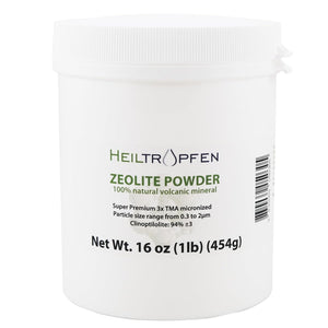 Zeolite Powder | 3X Activated | 1 Pound - 454 G | Ultra FINE Less-Than 2 Μm | Clinoptilolite 94%+-3 | Natural Mineral Dust | Heiltropfen®