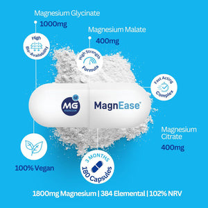 The Intelligent Health Magnease Magnesium, 1800 MG Super Strength - Triple Complex with Magnesium Gylcinate, Malate & Citrate (180)