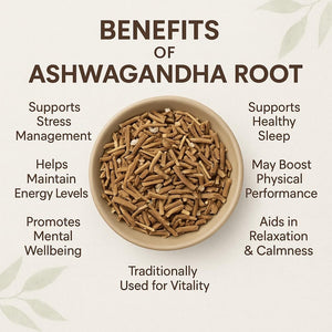Premium Ashwagandha Root 100G – 100% Pure, Raw, Wild-Harvested, Non-Gmo, Vegan – Natural Stress Relief, Immune Support, Energy Boost - Ethically Sourced from Pristine Environments