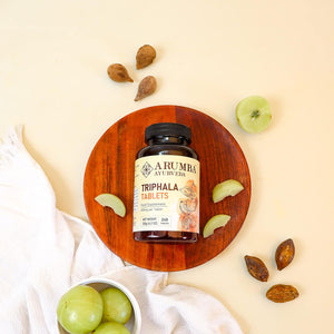 Arumba Ayurveda Triphala Tablets 240 Tablets, 500 Mg per Tablet, Made with Pure Amalaki Powder, Haritaki Powder, Bibhitaki Powder