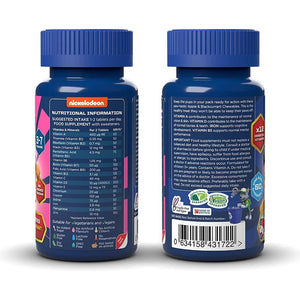 PAW Patrol Multivitamins, 60 Apple & Blackcurrant Chewables with 12 Essential Vitamins, Vegan, No Added Sugar, for 3-7 Year Olds