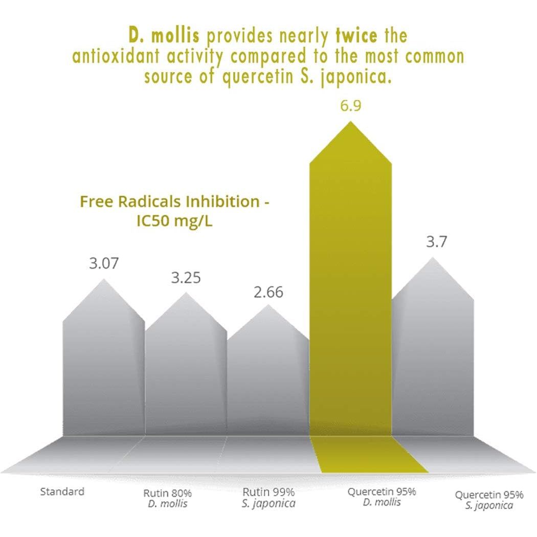 Quercetin Capsules - Naturally Derived - Maximum Antioxidant Action - UK Made - Free from Synthetic Additives - Vegan - Pullulan (120 Capsule Pouch)
