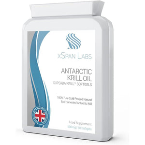 Antarctic Krill Oil 500Mg 60 Capsules - 100% Pure Cold Pressed Superba™ Krill Antarctic Eco Harvested – Reflux Free Source of Omega 3 EPA & DHA Lipids, Phospholipids, Choline and Astaxanthin