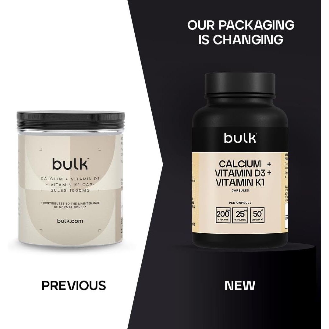 Bulk Calcium, Vitamin D3 and Vitamin K1 Capsules, 1000 Mg, Pack of 270