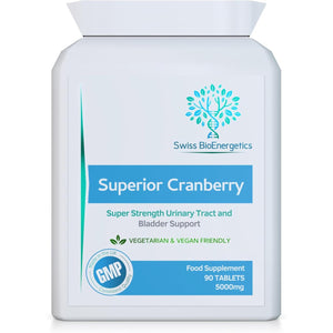 Cranberry - 5000Mg 90 Tablets - Superior Natural High Strength Cranberry Extract - Urinary Tract Bladder and Kidney Support - UK Made