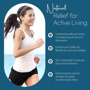 Ayurvediq Boswellia Serrata and Turmeric with Black Pepper Piperine Capsules – 60 Vegan Organic Turmeric Curcumin Capsules a Natural anti Inflammatory Supplement Joint Support - Ayurvedic Products