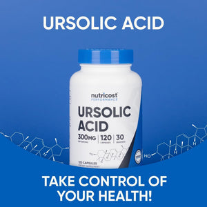 Nutricost Ursolic Acid 300Mg, 120 Capsules - Vegetarian, Non GMO, Gluten Free, Soy Free