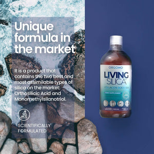 Orgono Living Silica Collagen Booster Liquid | Vegan Liquid Silica Supplement Collagen Booster | Collagen Supplement for Joints and Bones. | 67-Day Treatment. 1 Litre - 1000 Ml.