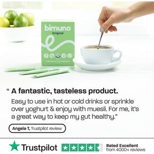 BIMUNO Prebiotic Fibre Supplement for Gut Health | High-Fibre Tasteless Soluble Powder | Supports Digestive Function | Suitable for Vegetarians | 30-Day Supply