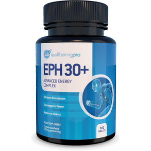 WBP Eph30+ - Advanced Energy Complex - Super Strength Keto Diet & Weight Loss Tablets - Vegan Friendly Thermogenic Metabolism Booster - GMP Certified UK Made Supplement - 100 Tablets