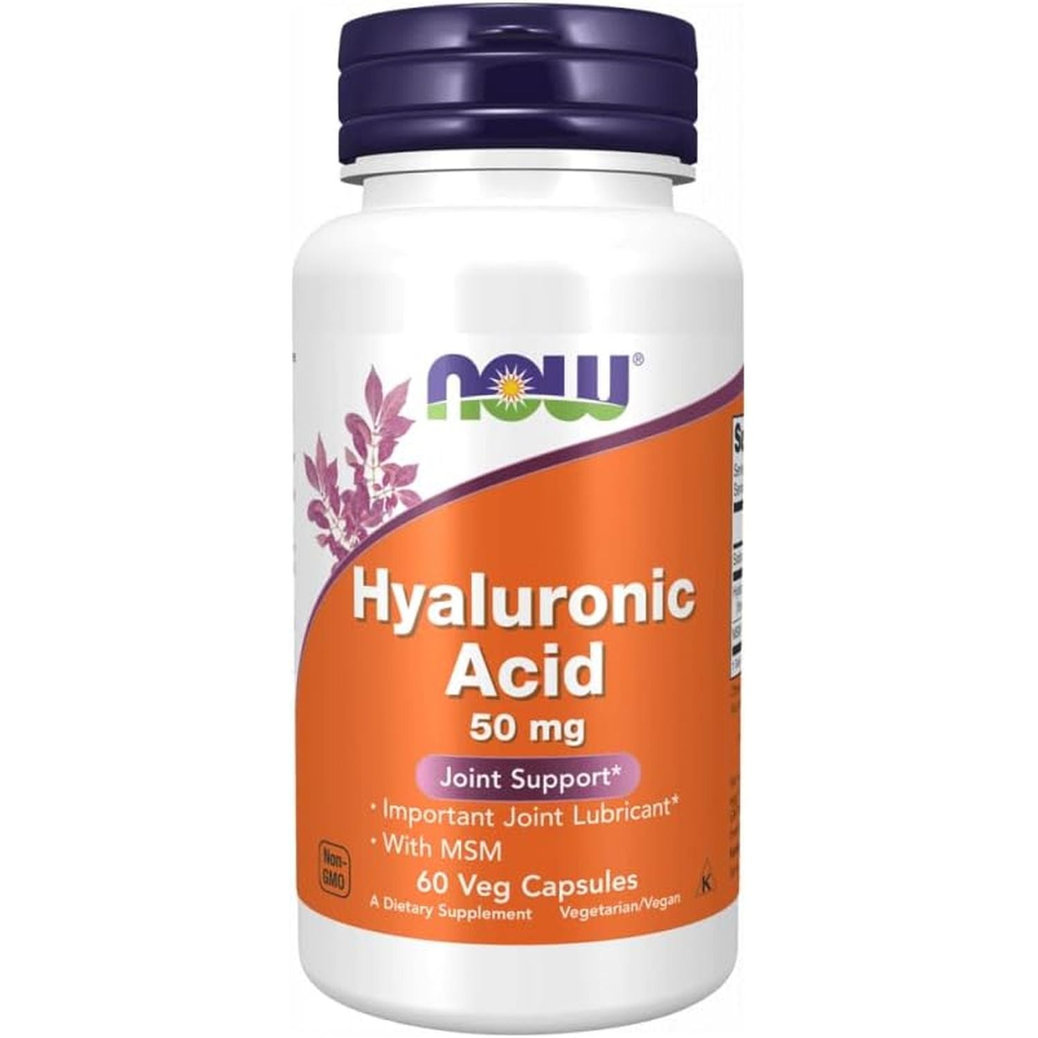Now Foods Hyaluronic Acid Capsules plus MSM Standard, 50 Mg, 60-Count