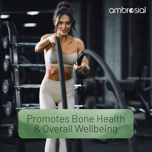 Ambrosial Calcium & Vitamin D Supplement, High Potency, High Strength Calcium, Vitamin D3, Gluten Free, Supports Bone Health, Muscles & Teeth, Pack of 1-120 Softgels