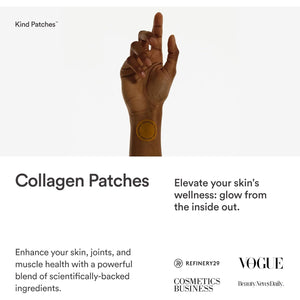 Kind Patches | Collagen | Skin Firming Production Support | Botanical Plant-Based Kind Collagen Blend, Tremella Mushroom & Vitamin C | 30 Vegan Patches