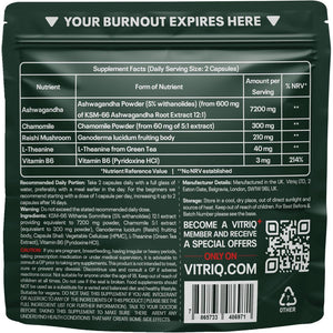 Organic Ashwagandha KSM-66 High Strength 7200Mg – 1-A-Day Calm Complex for Stress, Helps with Anxiety Relief and Restful Sleep – with Chamomile, Reishi, L-Theanine, Vitamin B6 – 60 Capsules