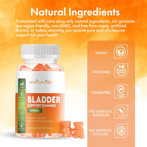 Bladder Support Supplement- 4000Mg Pumpkin Seed Oil Extract Gummies to Help Support Healthy Bladder Function & Prostate Health- Orange Flavour, Vegan, Non-Gmo Bladder Control Tablets