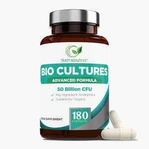 Bio Cultures Complex Probiotics & Prebiotics 50 Billion CFU – 6 Months Supply - Acidophilus & Saccharomyces Boulardii Probiotic – 180 Vegan Capsules - Probiotics for Gut Health