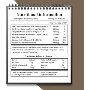 Lion'S Mane, Chaga, Cordyceps & Reishi Mushroom Gummies: 2,800Mg 4-In-1 Blend with B12 & B6. 60 Raspberry Gummies Supporting Brain Function, Sleep, Immunity & Natural Energy.