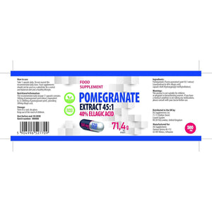 Hepatica Pomegranate Extract 22,500Mg Equivalent (500Mg of 45:1 Extract) 120 Vegan Capsules, 40% Ellagic Acid, 3Rd Party Lab Tested, High Strength Supplement