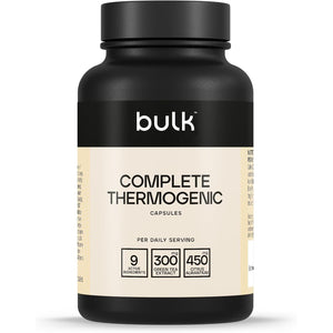 Bulk Complete Thermogenic, Pre-Workout with Caffeine, Chromium, Green Tea, Citrus Aurantium, Kola Nut, Bioperine, Cayenne Pepper, L-Tyrosine, L-Theanine, Pack of 90, 90 Servings, Packaging May Vary