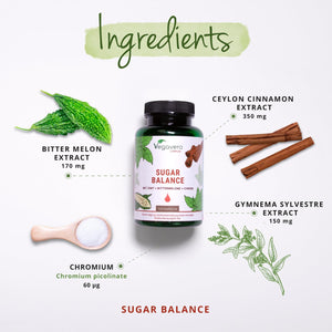 Vegavero Blood Sugar Control | Chromium Picolinate, Ceylon Cinnamon Extract, Momordica Charantia and Gymnema Sylvestre Extract | Blood Glucose Metabolism* | 120 Capsules | Vegan