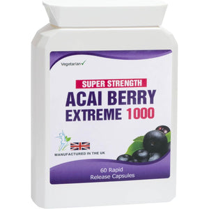 Acai Berry Extreme 1000 Pure Detox 60 Capsules Weight Management Supplement