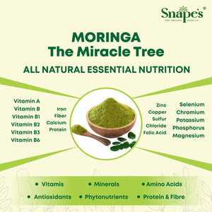 Organic Moringa Powder, 500G Premium UK Certified Organic Pure Moringa Leaf Rich in Essential Vitamins & Minerals