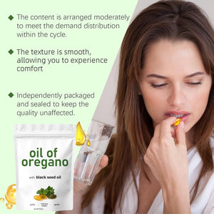 Oil of Oregano Softgels,Blackseed Oil Organic Ca/Psules,O/Il of Oregano with Black Seed Oils,2 in 1 Oregano O/Il with Black Seed Oi/L,Origano Organic Oi/L Ca/Psules,Safety of Ingredient,For Women Body