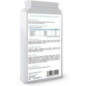 Fasting Electrolytes - 120 Capsules - Advanced Rapid Rehydration Formula with a Balanced Magnesium, Sodium, Potassium & Chloride Blend - Suitable for Ketogenic Diets - Vegan Friendly - UK Made