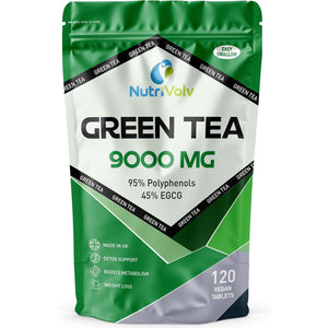 Green Tea Tablets Pure Vegan Weight Loss Pills 9000Mg Keto Diet Slimming Supplements for Men and Women Gluten-Free & Metabolism Booster — Pack of 120