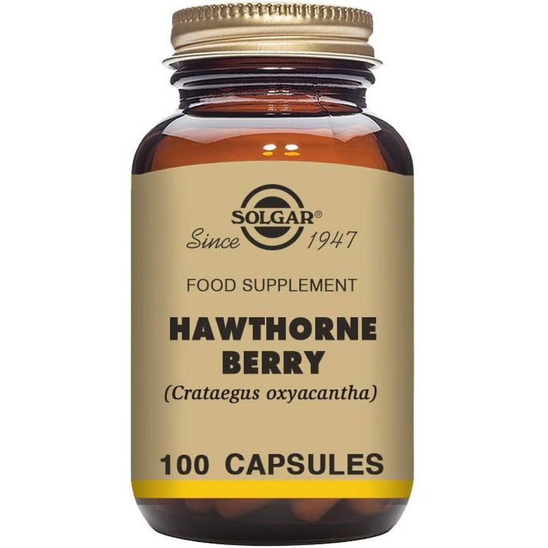 Solgar Hawthorne Berry Vegetable Capsules - Pack of 100 - Powdered Extract - Vegan, Vegetarian, Kosher