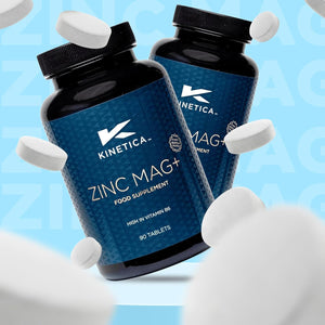 Kinetica Sports Zinc Mag+ | 420Mg Magnesium, 16.5Mg Zinc, 193Μg Selenium & 4.8Mg Vitamin B6/Serve, 30 Servings/90 Capsule Pack | 3 Capsules/Day| Scientifically Formulated Blend| Promotes Healthy Sleep