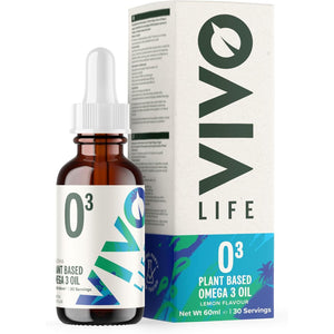 Vivo Life Vegan Omega 3 Liquid Drops from Algae, 60Ml, 30 Servings, Natural Health Supplement (60 Ml (Pack of 1), Lemon)