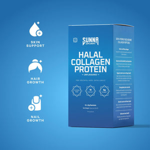SUNNA SUPPLEMENTS Halal Collagen Protein Sachets 15 X 5G - Hydrolysed Bovine Collagen Peptides Skin, Hair, Nail Vitamins & Joint Support, Gluten-Free, Dairy-Free & Soy-Free Unflavored & Easy to Mix