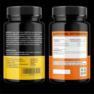 Organic Turmeric Curcumin 600Mg Serving with Organic Black Pepper | 120 Vegan Capsules | High Potency Antioxidant & Absorption | Certified Organic Supplement – UK Made Sash Vitality