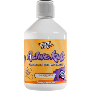 Gene Blast Active Kids Liquid Multivitamin Supplement, Minerals, and Super Greens for Children Aged 3-16 | 29 Essential Nutrients | Child Vitamins, Body Energiser Health, Growth & Development – 500Ml