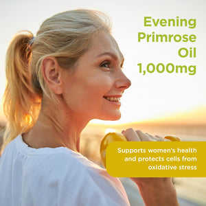 Healthspan Evening Primrose Oil | Support Women'S Health | Helps Maintain Hormonal Balance | Rich Source of Omega 6 Fatty Acids | Added Vitamin E | Vegan (90 Capsules, 1,000Mg)