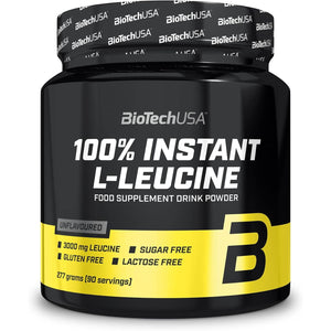 Biotechusa 100% Instant L-Leucine Drink Powder | Vegan | Sugar-Free | Gluten-Free | Lactose Free | 3,000Mg Leucine | 277G | Unflavoured