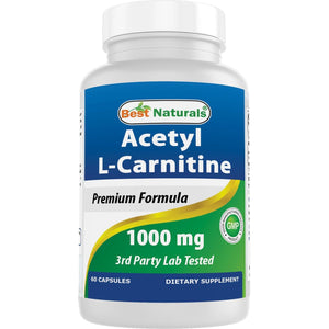 Best Naturals Acetyl L-Carnitine 1000 Mg 60 Capsules