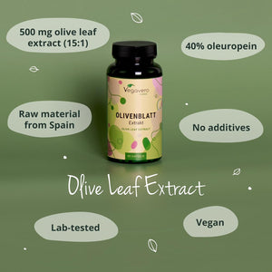 Vegavero Olive Leaf 7500 Mg | Highest Strength 40% Oleuropein | 15:1 Extract from Spanish Olive Leaves | NO Additives, Lab-Tested | 90 Capsules | Vegan