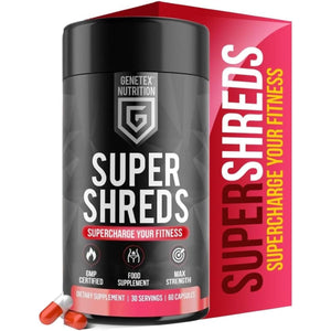 Super Shreds Fat Burner - Natural Weight Balance & Water Support Supplement for Men & Women - Supports Relaxation, Weight Loss, 60 Capsules, Caffeine Powered | Vegan UK Made