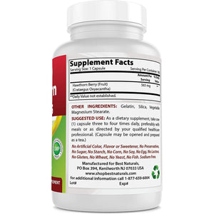 Best Naturals Hawthorn Berry 565 Mg 180 Capsules (180 Count (Pack of 1))