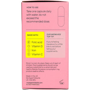 My Expert Midwife All in One Pre-Conception & Pregnancy Women'S Vegan Supplements, 12 Essential Prenatal Vitamins & Minerals, 60 Capsules, 2 Months Supply