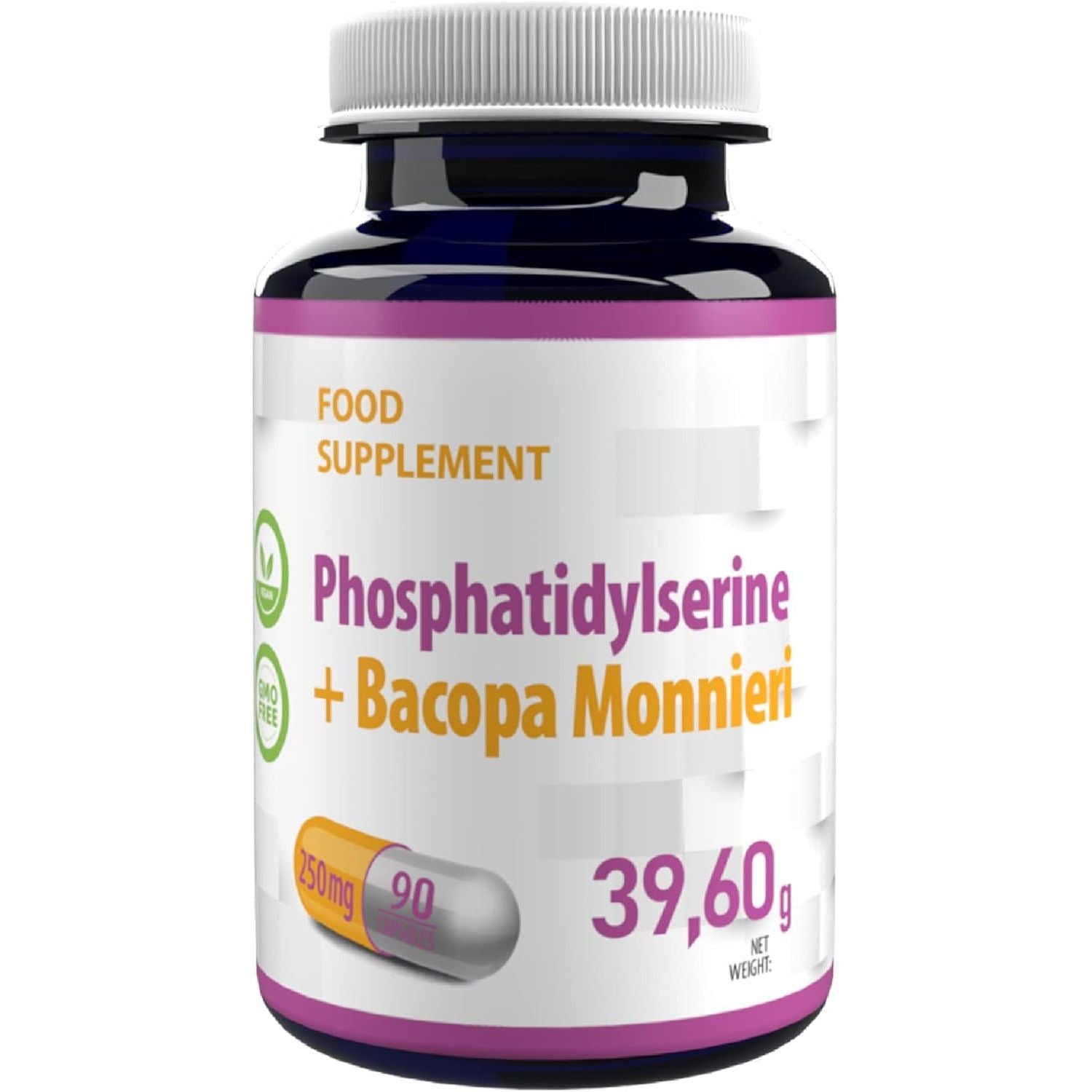 Hepatica Phosphatidylserine + Bacopa Monnieri 250Mg | 90 Vegan Capsules | High Strength Memory, Focus & Brain Support | 3Rd Party Lab Tested | Non-Gmo & Gluten-Free