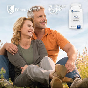 Fürstenmed® 180 Zinc Capsules - 25Mg of Pure Zinc-Bisglycinate with L-Histidine & Copper - Vegan & Additive-Free