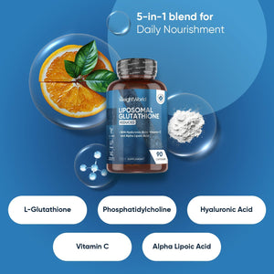 Weightworld L-Glutathione Supplement | 1000Mg | 90 Capsules | Reduced Liposomal Glutathione Capsules | Vegan | with Vitamin C, Hyaluronic Acid & Alpha Lipoic Acid