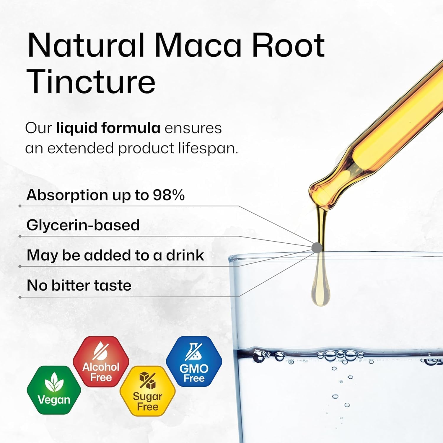 Maca Root Liquid Drops with with Ashwagandha, Fenugreek, Beet Root and L-Arginine - High Strength 60Ml Vegan for Energy Support for Women & Men - Support Mood, Energy & Fitness