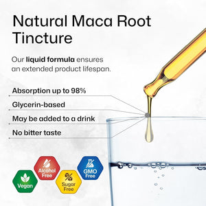 Maca Root Liquid Drops with with Ashwagandha, Fenugreek, Beet Root and L-Arginine - High Strength 60Ml Vegan for Energy Support for Women & Men - Support Mood, Energy & Fitness