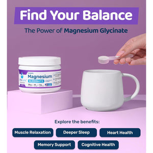 Ultra Lyte Magnesium Glycinate Powder with Trace Minerals 180G – Vegan & Gluten-Free Flavoured Magnesium Supplement – for Sleep Aid, Stress Relief & Muscle Relaxation – 60 Servings (180G, Grape)