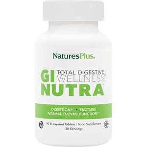 Naturesplus GI Nutra Total Digestive Wellness - Probiotics Supplement with Prebiotics, Digestive Enzymes, Glutamine, Calcium - Gut, Bloating - Vegetarian, Gluten Free - 90 Tablets