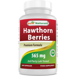 Best Naturals Hawthorn Berry 565 Mg 180 Capsules (180 Count (Pack of 1))